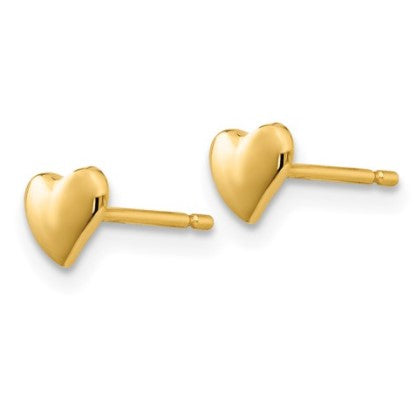 14K Petite Heart Post Earrings