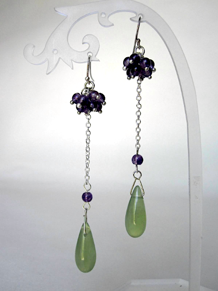 Jade and Amethyst Earrings
