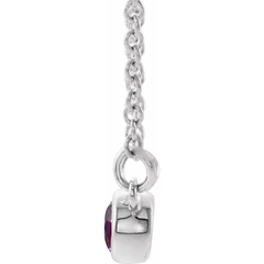 14k Gold 4 MM Amethyst and 0.03 CTW Diamond Necklace