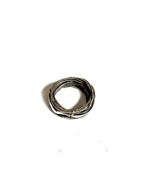 18k Ball Silver Ring