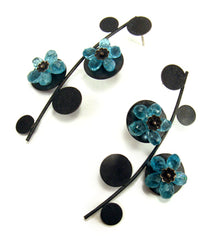 BLUE FLOWERS. Earrings