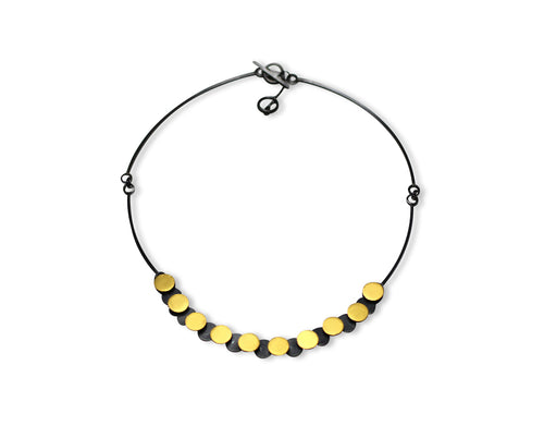 Overlapping Circles Necklace In Silver and Gold