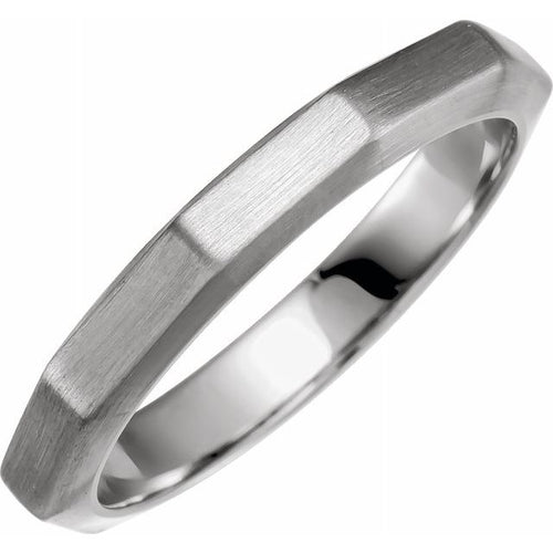 Sterling Silver 3 mm Geometric Decagon Band