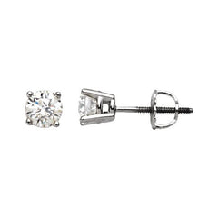 14K Gold 1/2 CTW Diamond Stud GH Color I1 Clarity Threaded Post Earrings