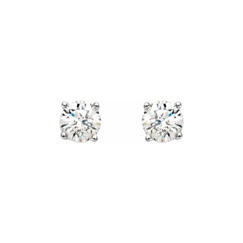 14K Gold 1/3 CTW Diamond Stud GH Color SI2-3 Clarity Threaded Earrings