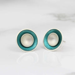 Large Enamel and Silver Target Studs - Outer Enamel
