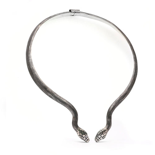 Embraced Collar- Hinged Serpentine Form Necklace