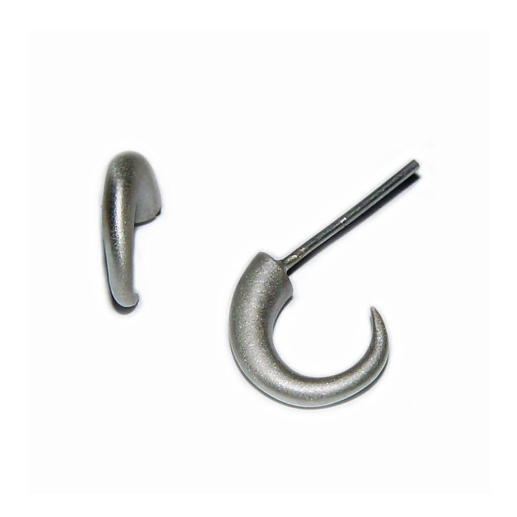 Small silver wiggly hoop earrings