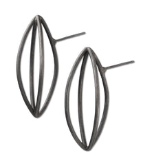 Extra Large Pod Silver Earrings