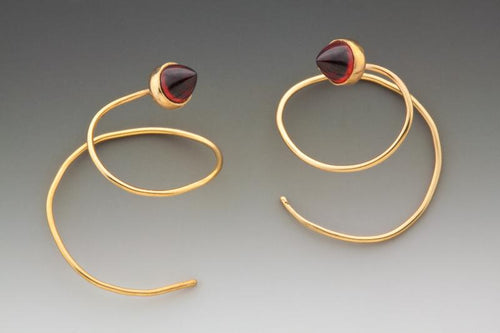 Garnet Swirl Earrings - Judith Hoff Brooks