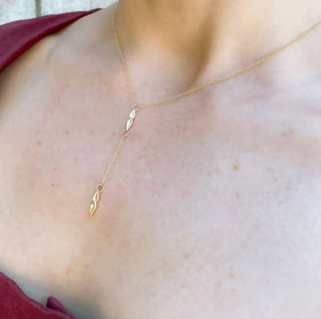 Delicate 14k Gold "Y" Necklace