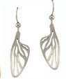 Wings, Short wing earrings, silver, 27mm
