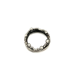 Oxidized Sterling Silver  Branch Ring with Pebbles