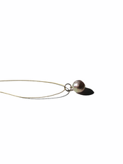 Stellar Necklace with Baroque Pearl on Nylon String