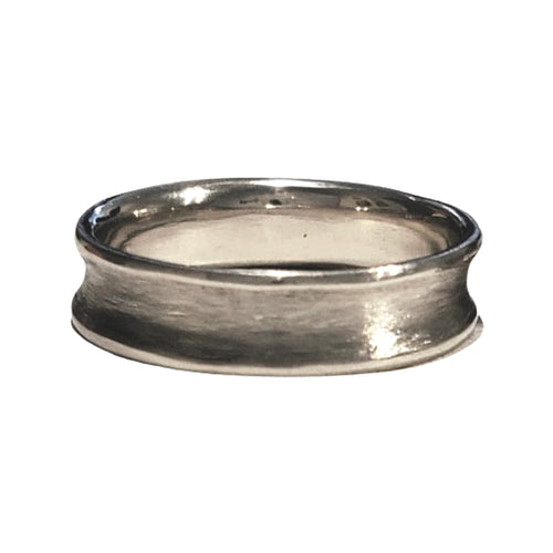 Gold Wide Concave Wedding Band