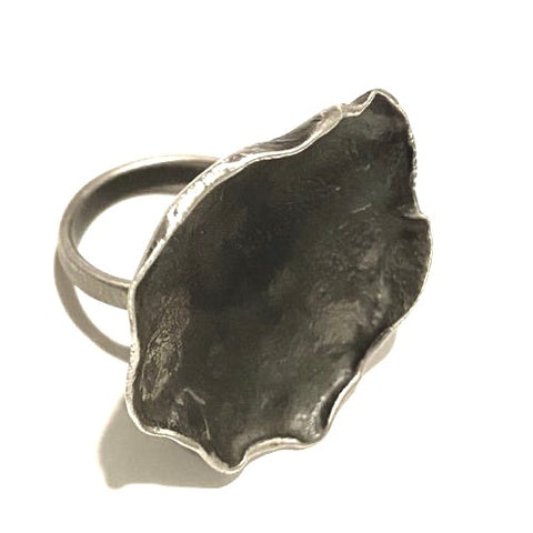 18k Ball Silver Ring