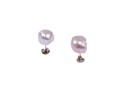 Ball Post Earrings with Large Freshwater Pearls