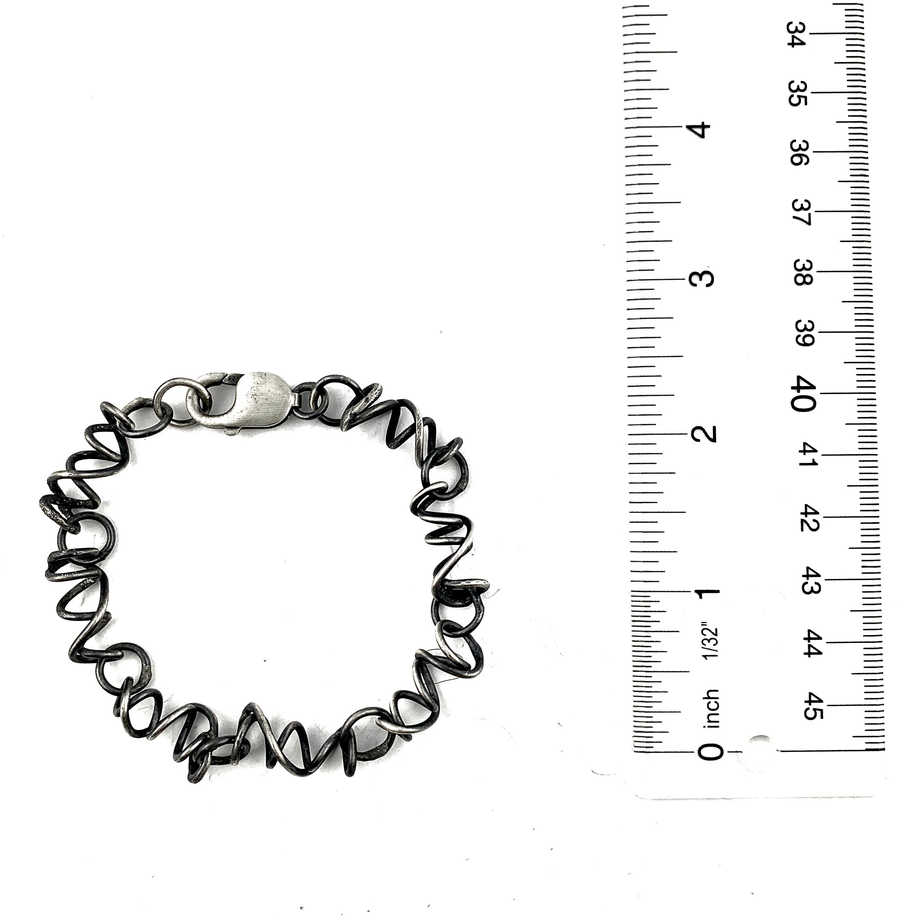 Oxidized Silver Sketch Bracelet