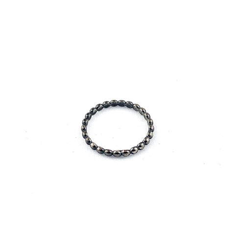 Stacking Beaded Ring in oxidized sterling silver