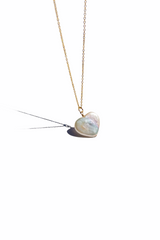 Heart Shape Pearl Necklace with Gold-filled Chain