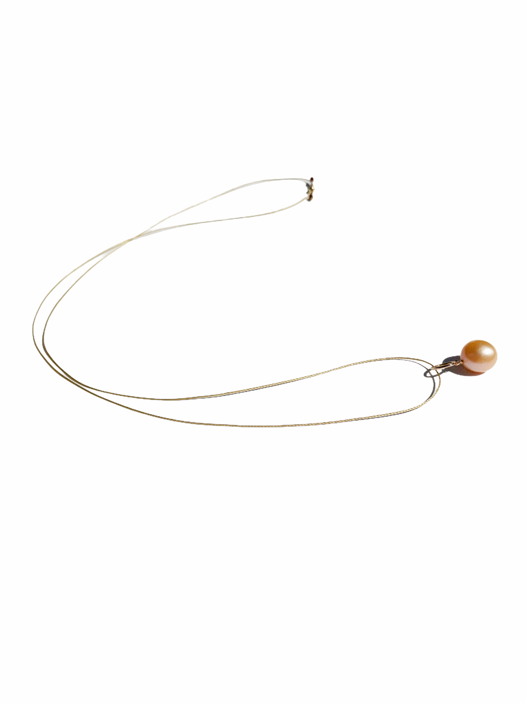 Stellar Necklace with Freshwater Baroque Pearl on Nylon String