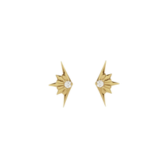 14K Yellow .03 CTW Diamond Starburst Earrings