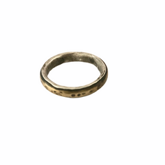 Yellow Brass Center Ring Wrapped in Sterling Silver