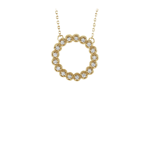 14k Gold Diamond Bezel Necklace