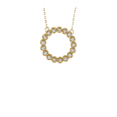 14k Gold Diamond Circle Necklace