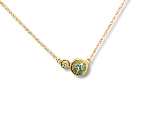 14K Yellow Gold Nameplate Bar Necklace with Diamond or Birthstone Accent