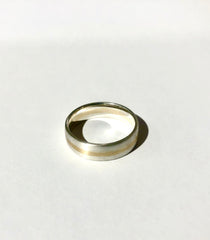 14k Gold and Sterling Silver 6 mm Modern Two-tone Mixed Metal Ring