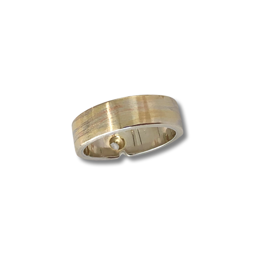 5mm Flat Mokume Gane Desert Pattern Solitaire Ring