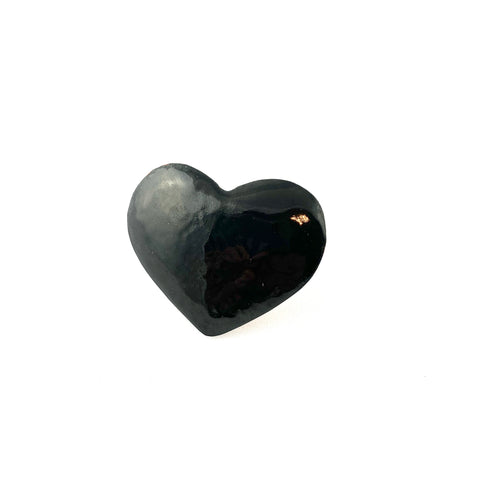 Fearless Heart Black Enamel Pendant