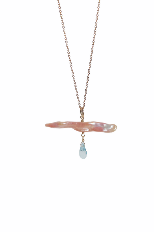 Comet Necklace with Blue Topaz