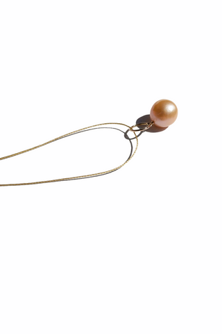 Comet Necklace with Firetail Pearl Gold-filled Chain