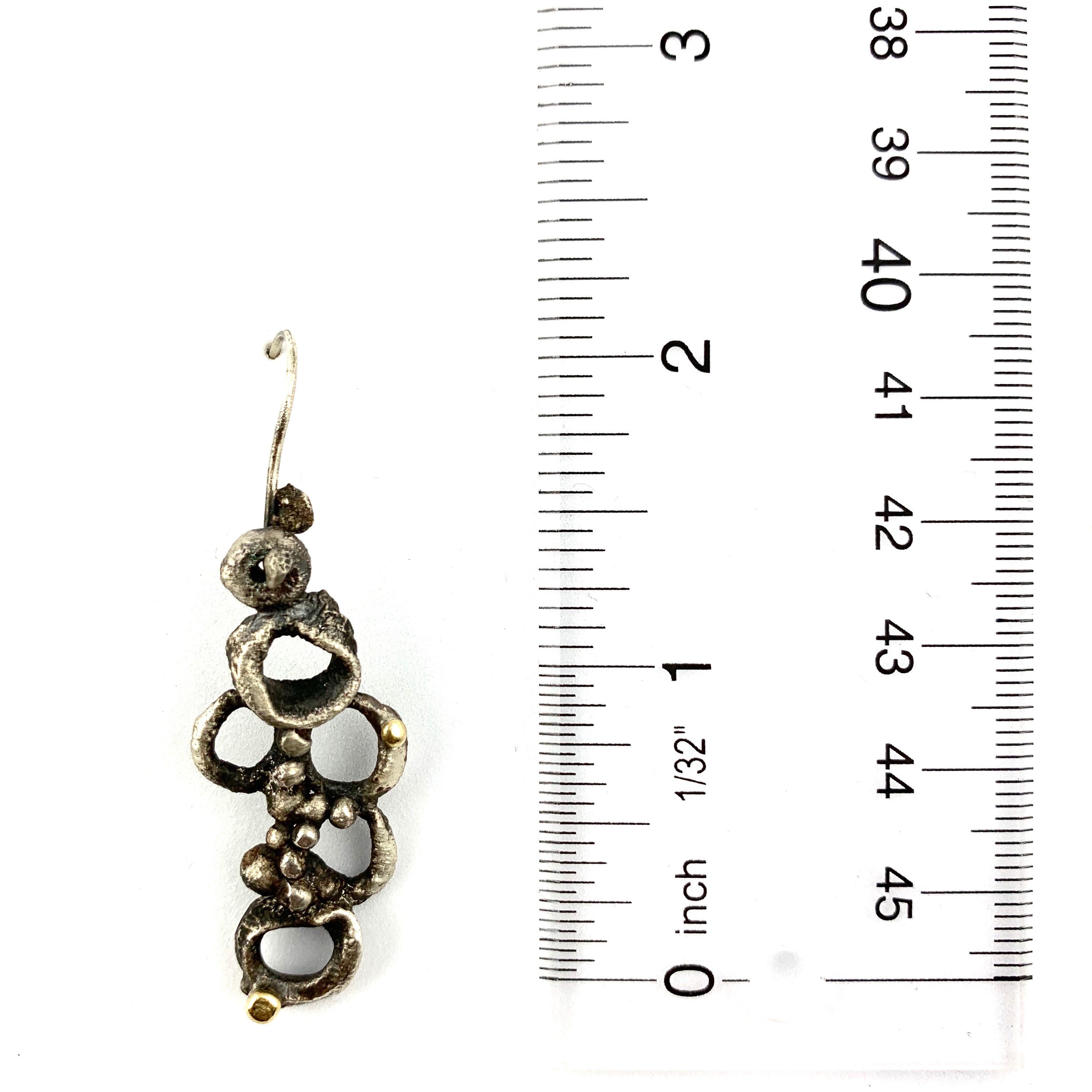Wasp Nest Earrings with 18k gold