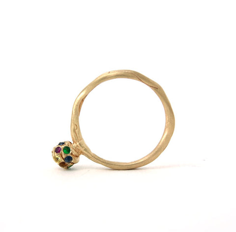 BLOOM Ring with 1 Patinated Bloom and 22k gold leaf
