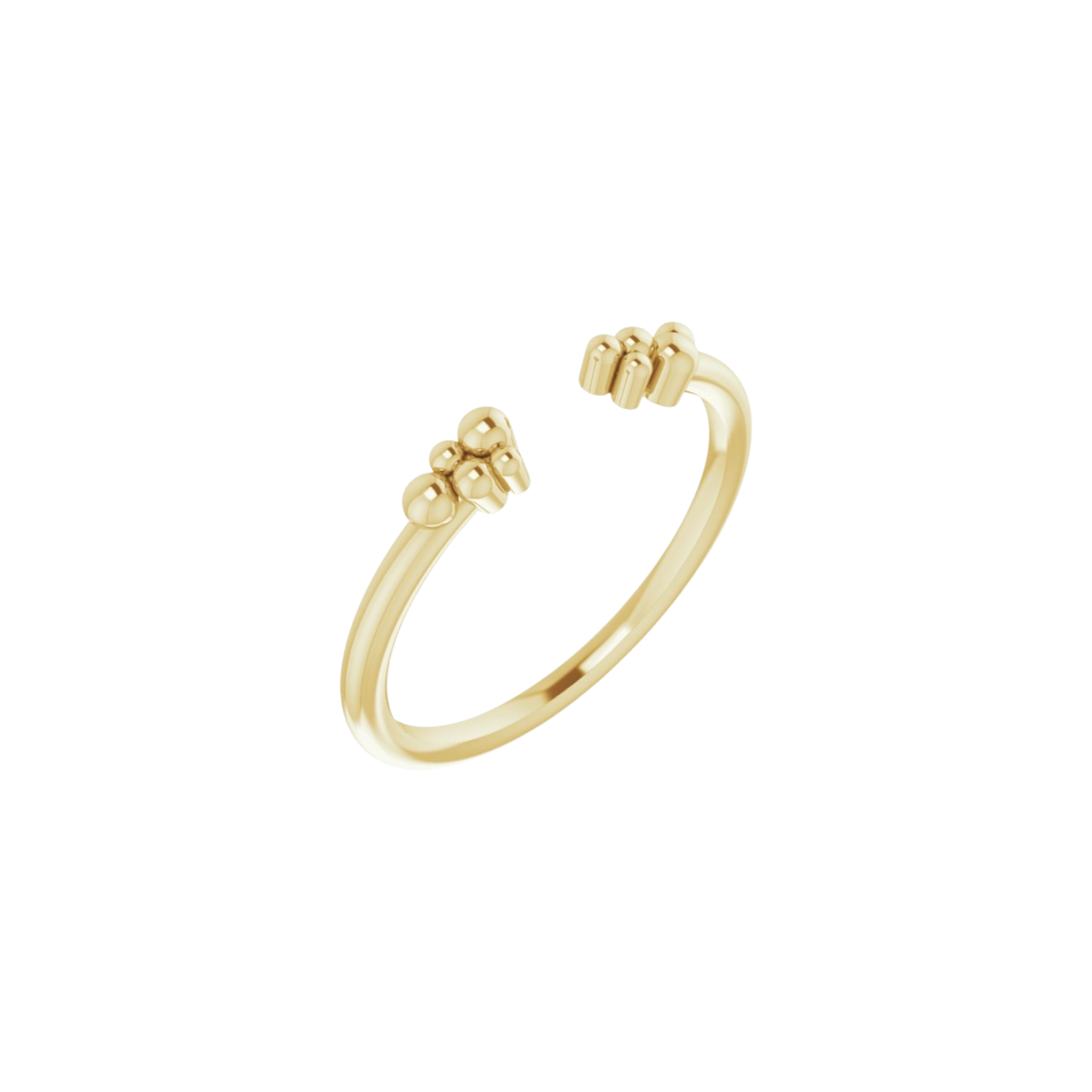 14K Gold Beaded Negative Space Ring