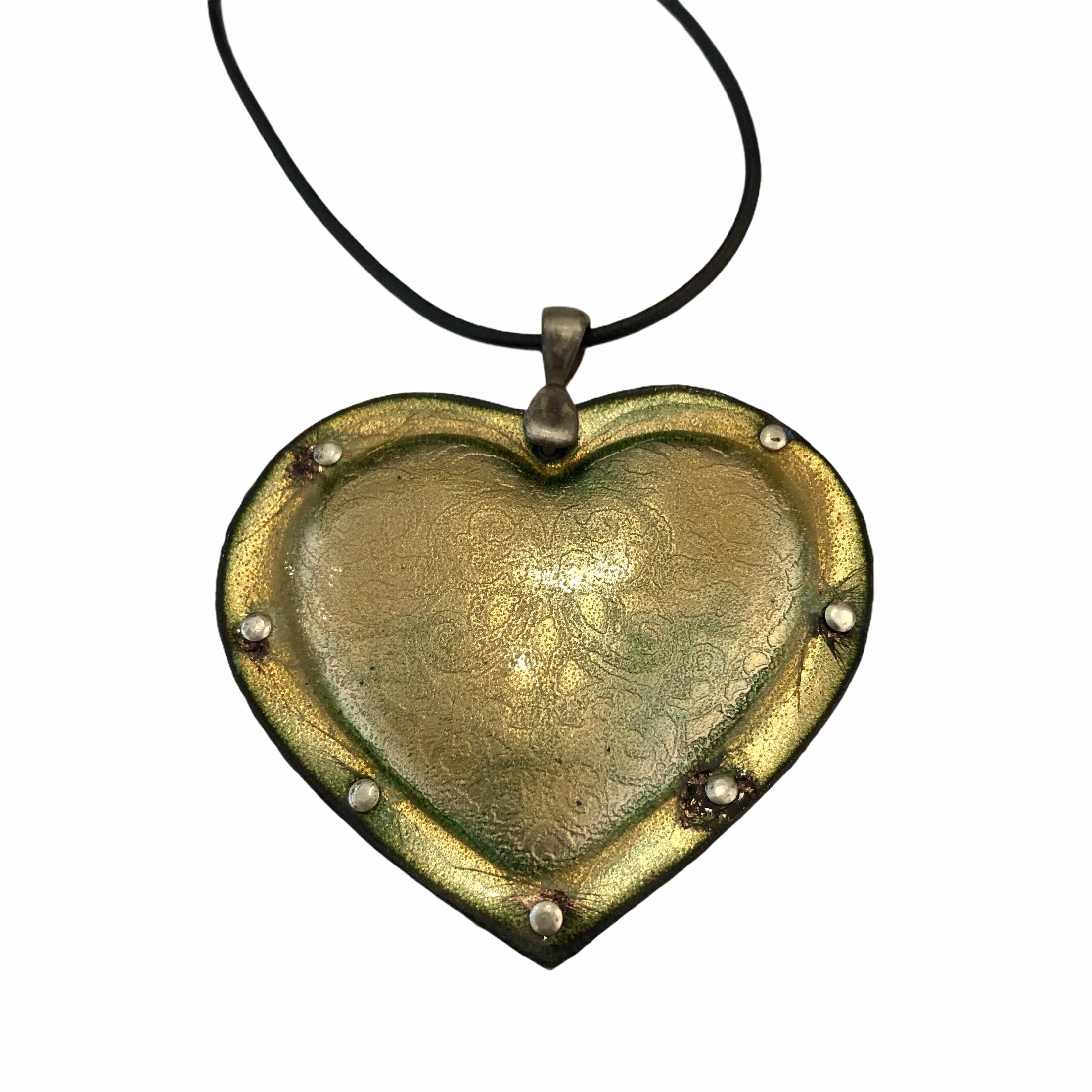 Fearless Heart Medium Enamel Pendant in various color and pattern
