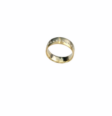 14k white and yellow gold bi-metal ring flush set diamond wedding or anniversary band