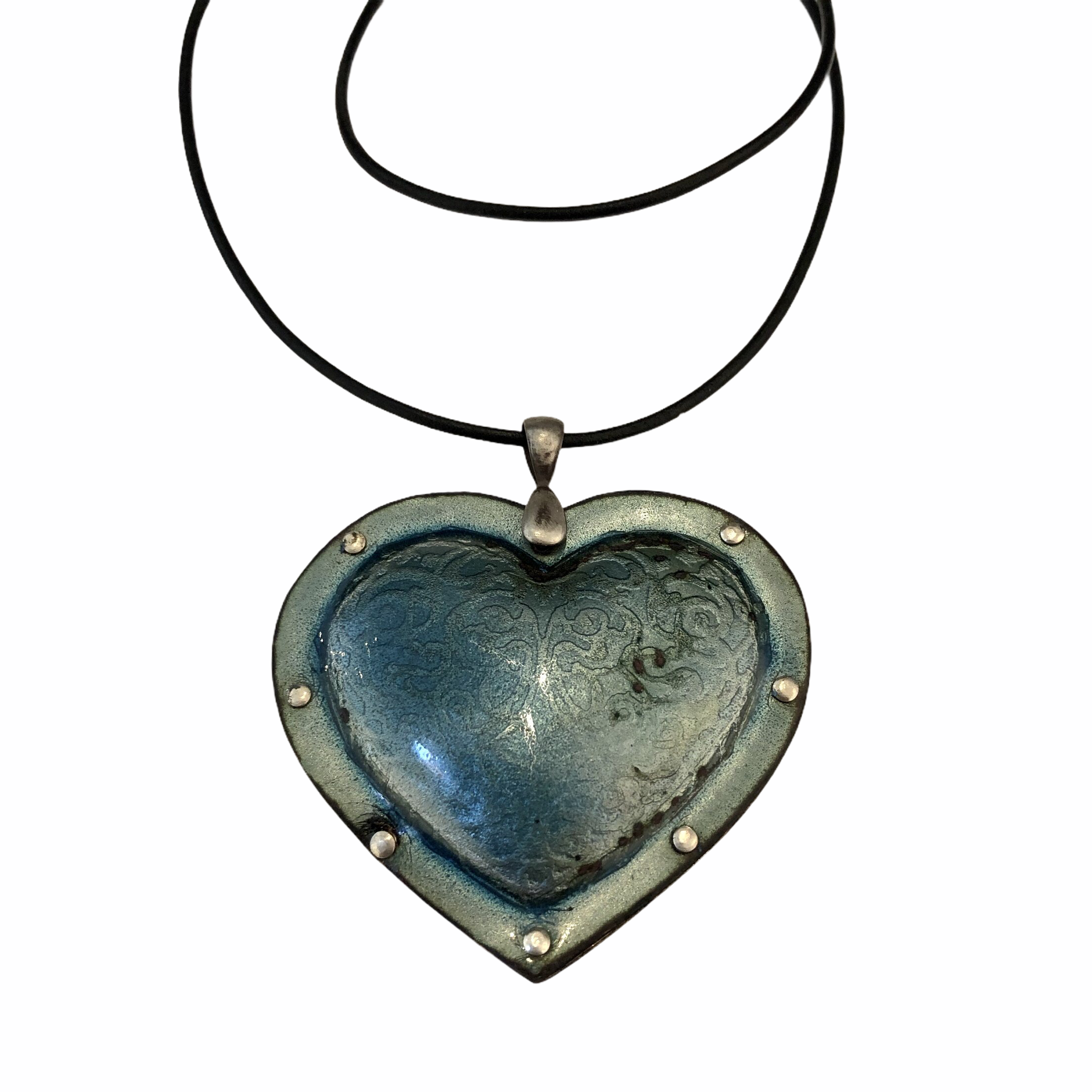 Fearless Heart Medium Enamel Pendant in various color and pattern