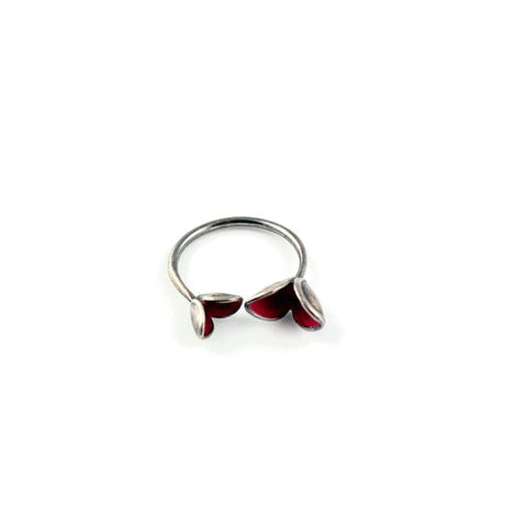 Red Enamel Paint Link Earrings