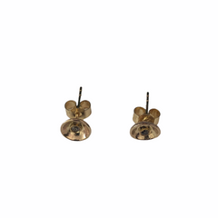 18kt Gold Acorn Cup Studs with Champagne Diamonds