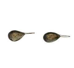 Oxidized Droplet with Gold Earrings