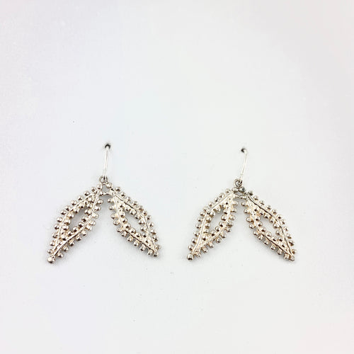 Double Beaded Eye Threader Earrings in Sterling Silver