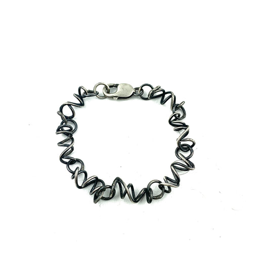 Oxidized Silver Sketch Bracelet