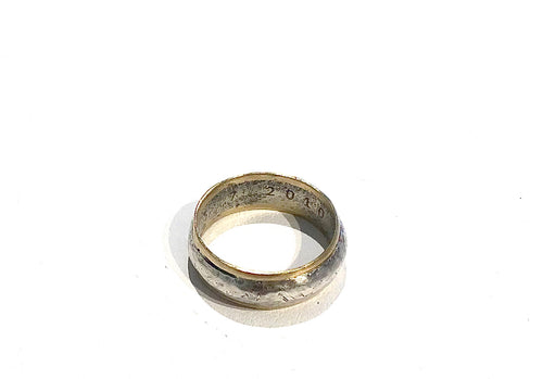 Double 18k Gold Rim Fusion Ring made from Roman Coin
