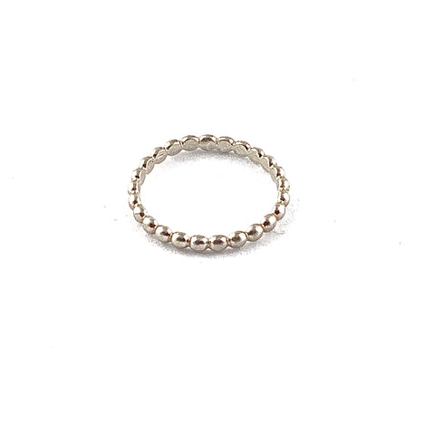 Simple Beaded Band in 18K Gold
