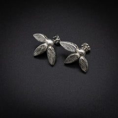 Split Daisy Earrings in Oxidized Sterling Silver