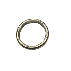 Yellow Brass Center Ring Wrapped in Sterling Silver